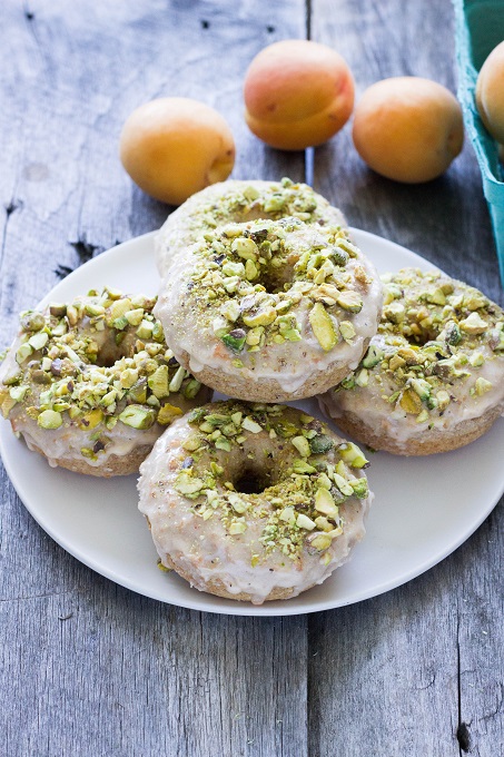 Baked Vanilla Donuts with Apricot Pistachio Glaze - Eat Thrive Glow