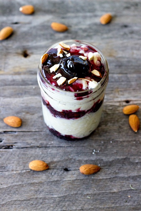 Danish Rice Pudding with Warm Cherry Sauce (Risalamande) - Eat Thrive Glow