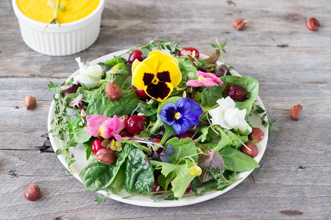 Forest Salad with Carrot Raspberry Ginger Dressing - Eat Thrive Glow