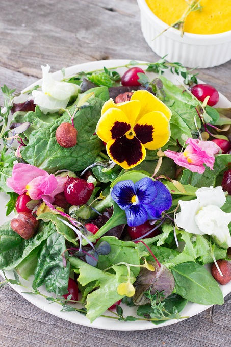 Forest Salad with Carrot Raspberry Ginger Dressing - Eat Thrive Glow