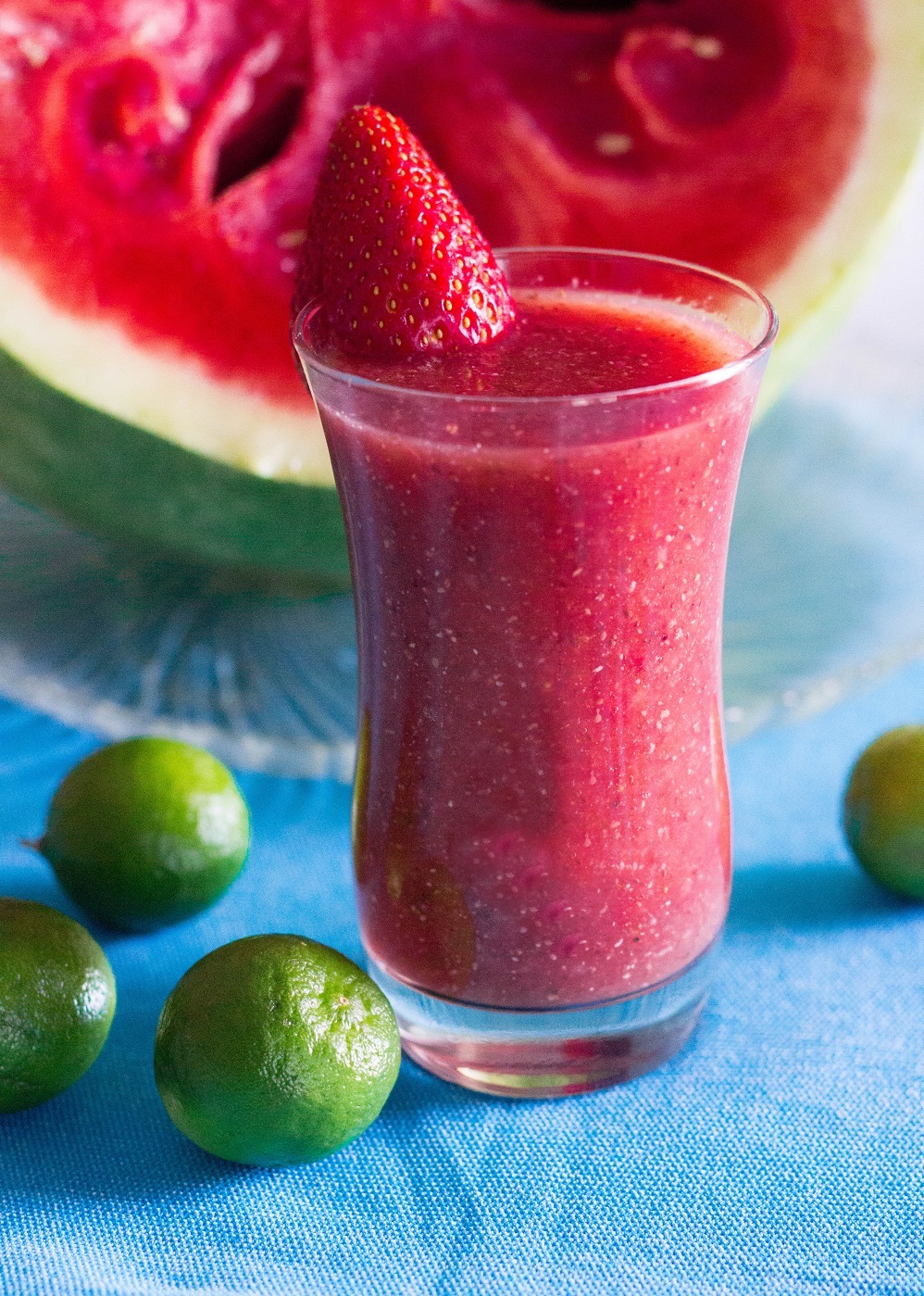 Simple Strawberry Watermelon Smoothie - Eat Thrive Glow