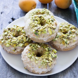 Baked Vanilla Donuts with Apricot Pistachio Glaze - Eat Thrive Glow