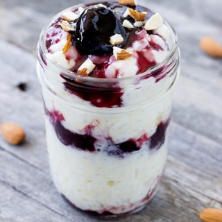 Danish Rice Pudding with Warm Cherry Sauce (Risalamande) - Eat Thrive Glow