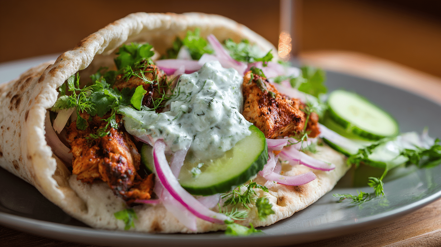 Indian-Style Tandoori Chicken Pita Pockets
