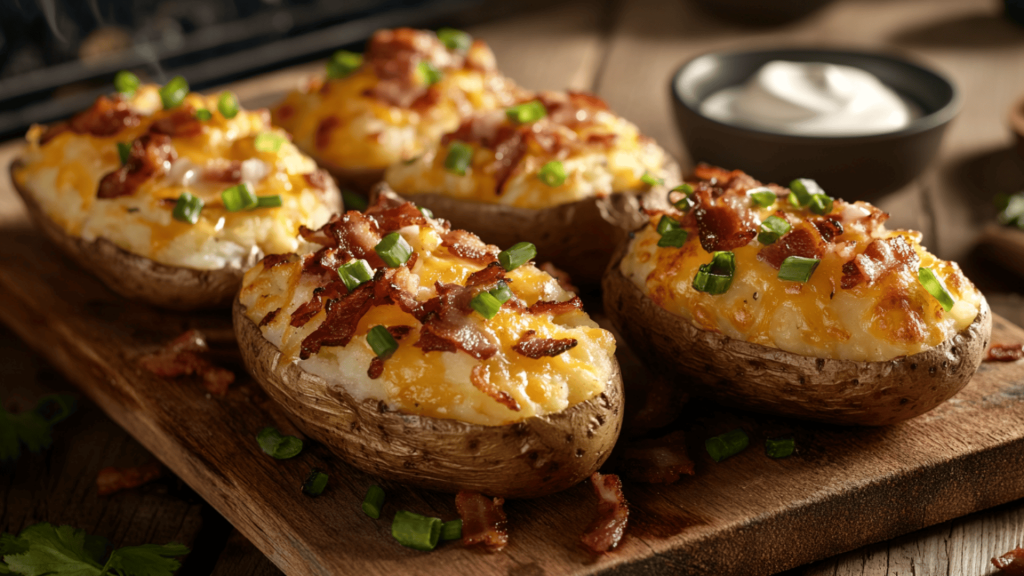 Smoked Twice Baked Potatoes Recipe (Cheesy & Loaded!)