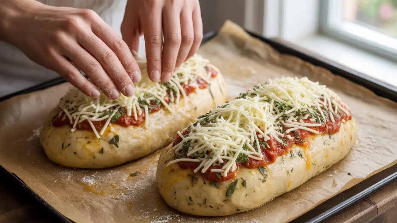 Add the Herb and Cheese Topping