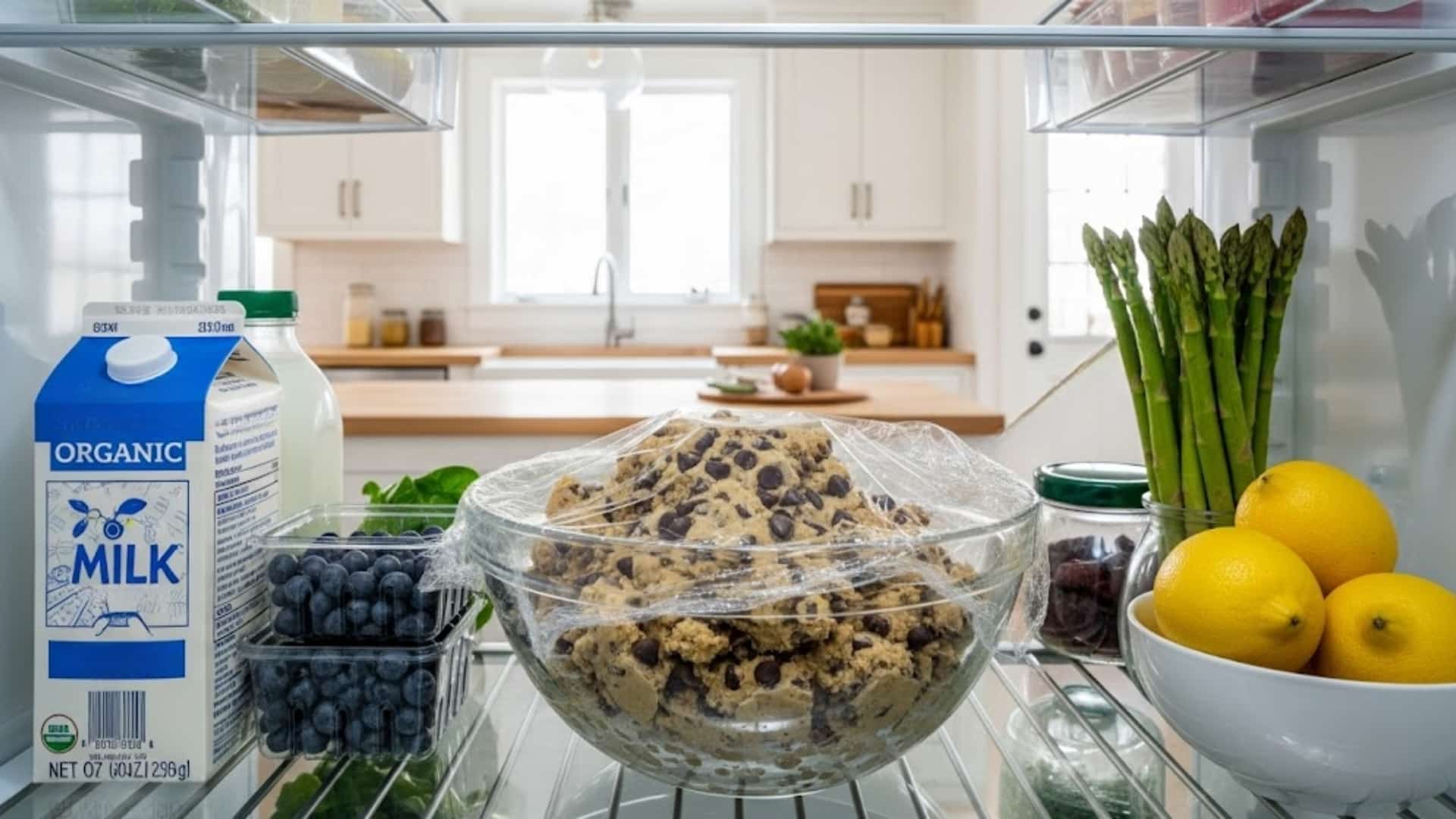 Greek-Yogurt-Cookie-Dough-In-Bowl-Chilling-In-Fridge