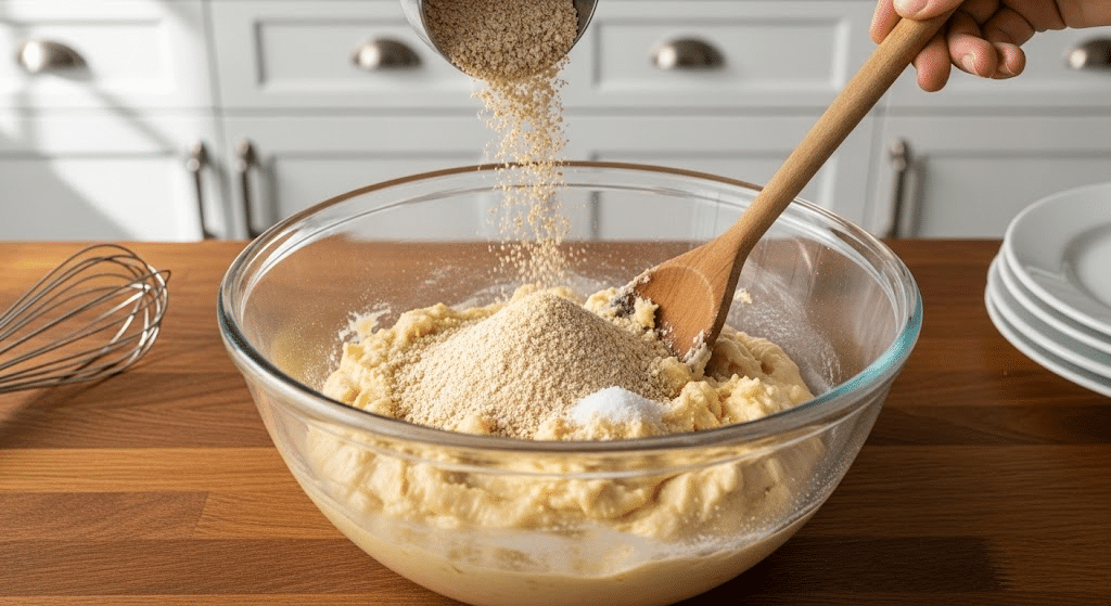 Mixing-Flour-And-Salt-Into-Greek-Yogurt-Cookie-Dough