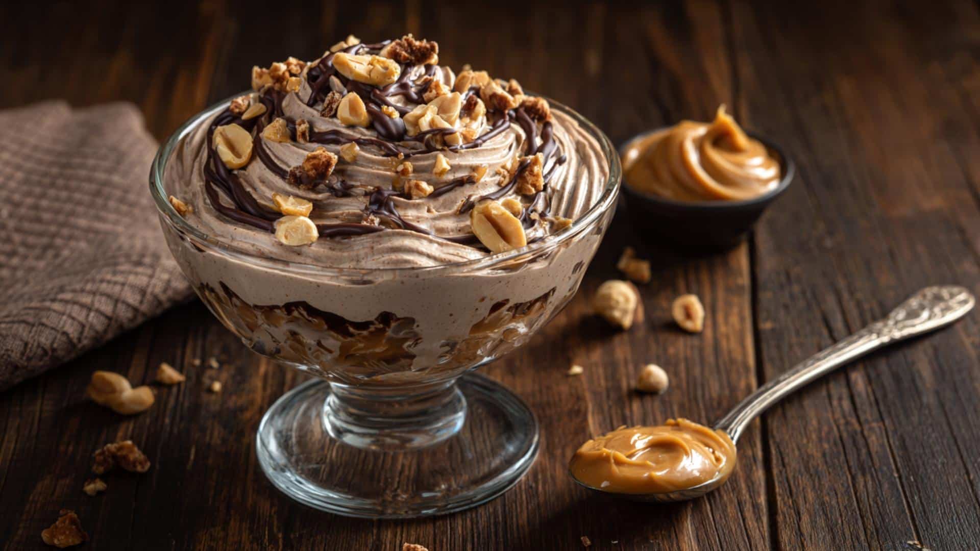 Peanut Butter Chocolate Cottage Cheese Mousse