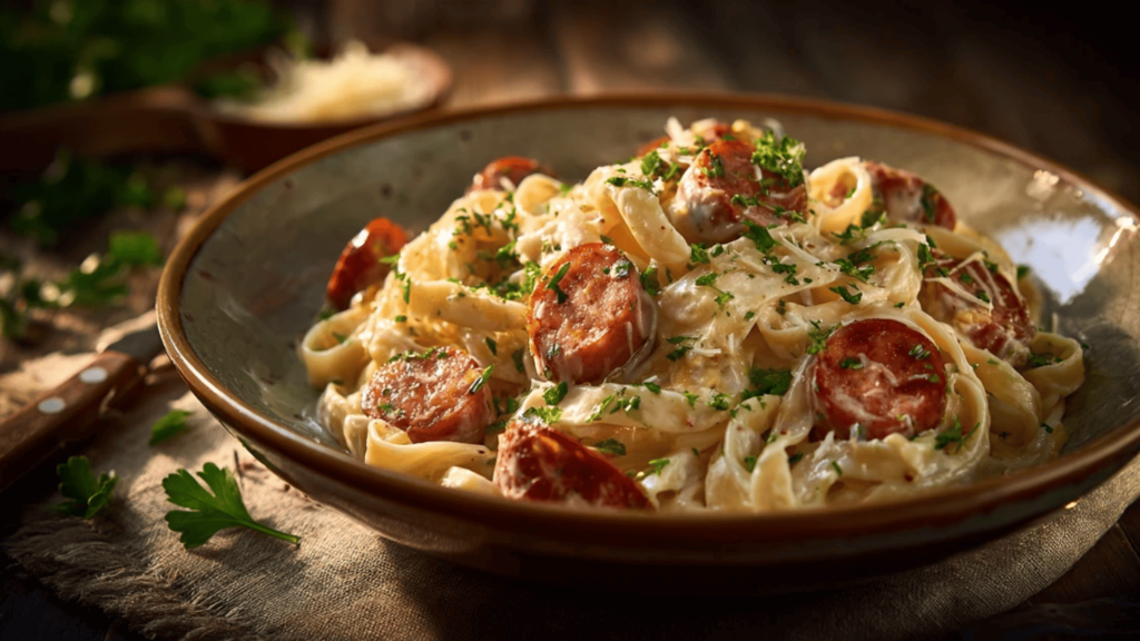 Smoking+sausage+pasta