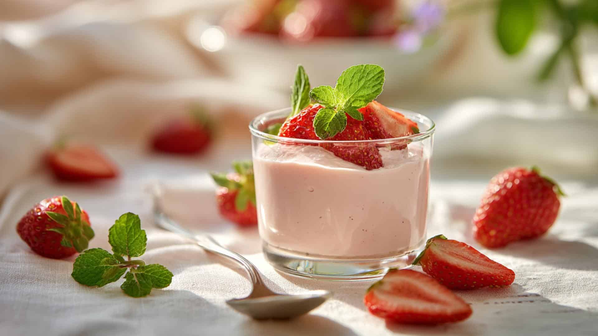 Strawberry Cottage Cheese Mousse