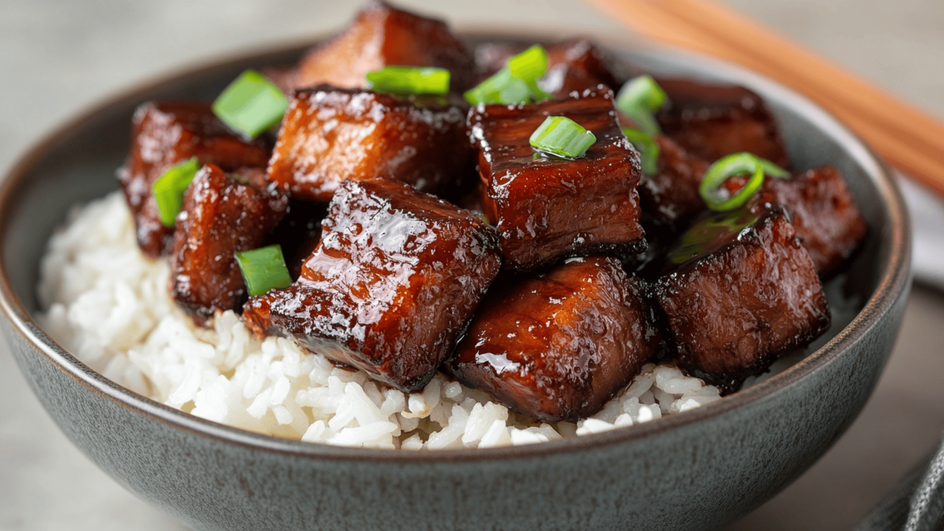 five spice pork belly served hot