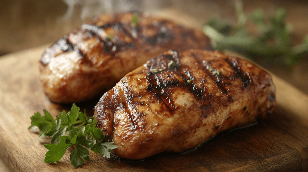 smoking chicken breast