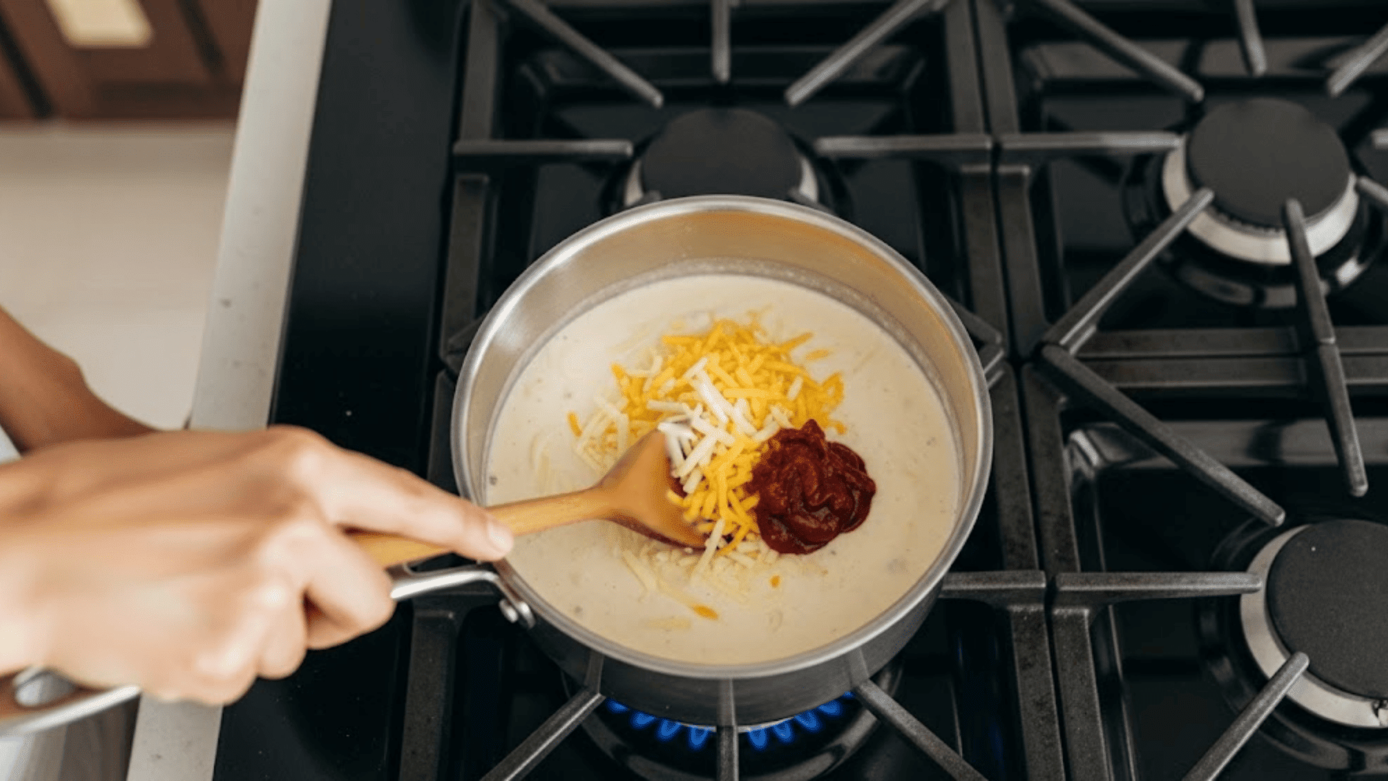 Stir in Cheese and Gochujang