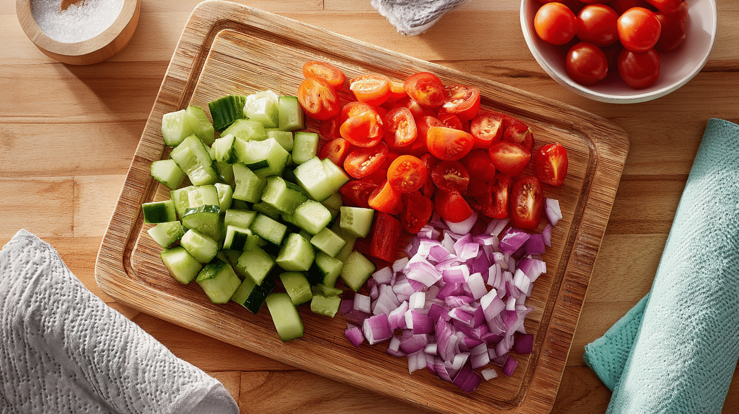 chopped veggies