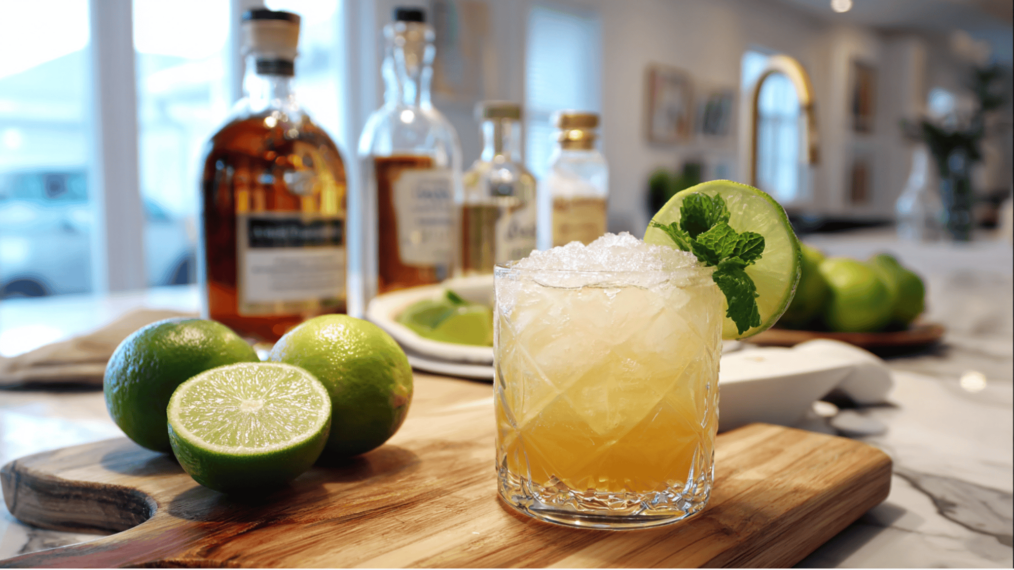 simplified home bar mai tai