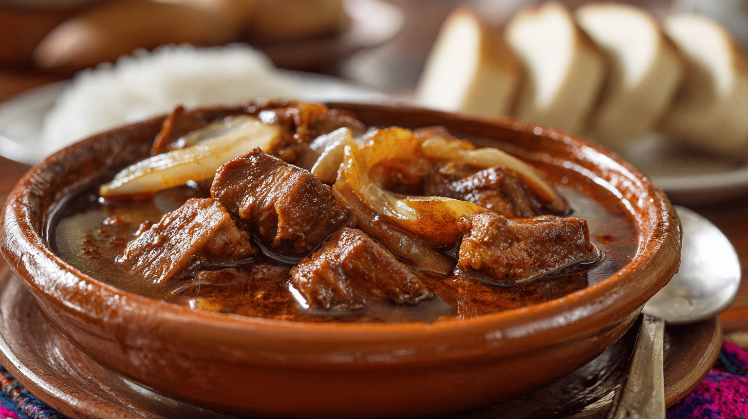 Adobo Arequipeño Pork Stew With Rice And Bread