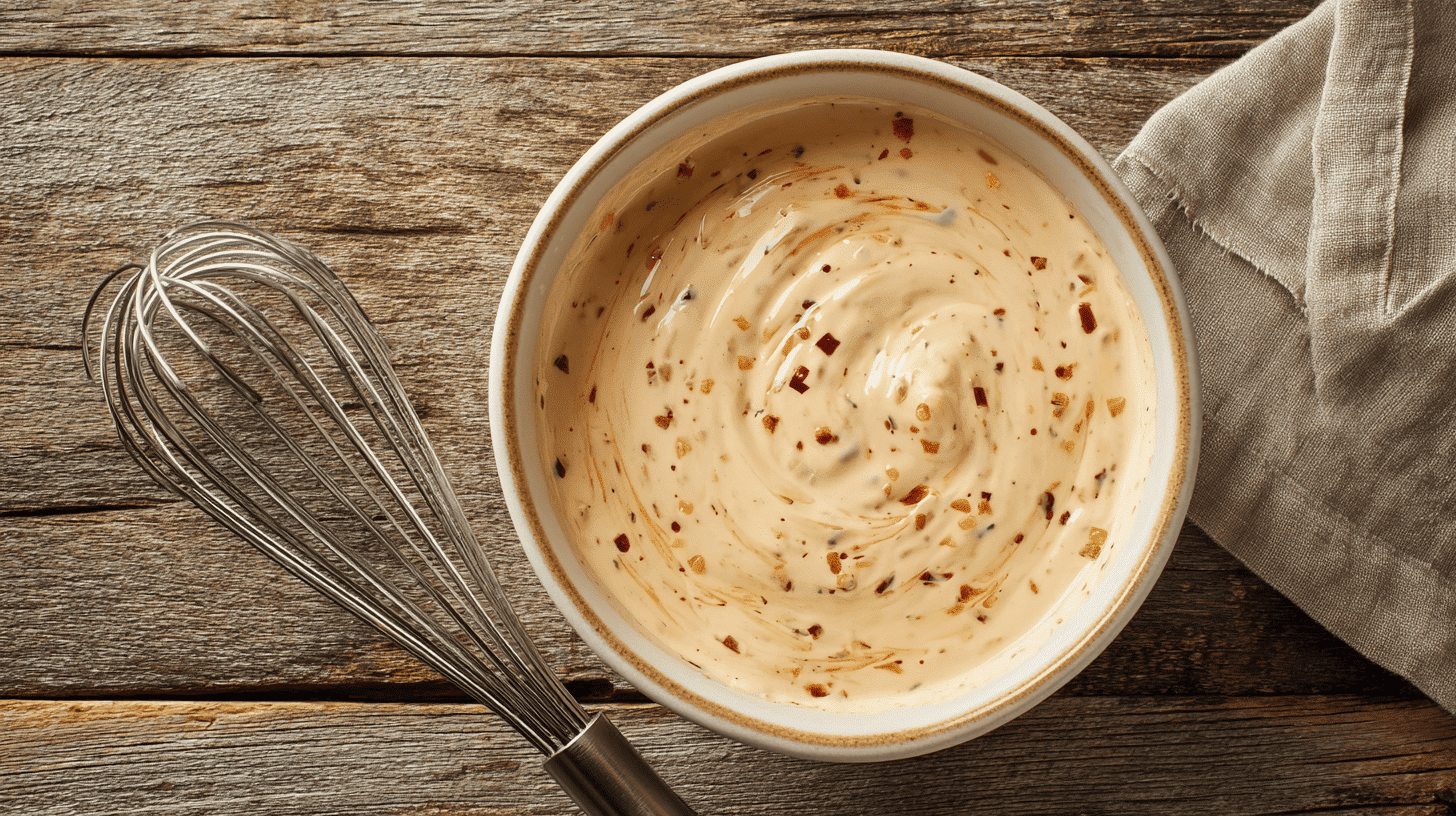 Chipotle Spicy Ranch In Ceramic Bowl With Whisk