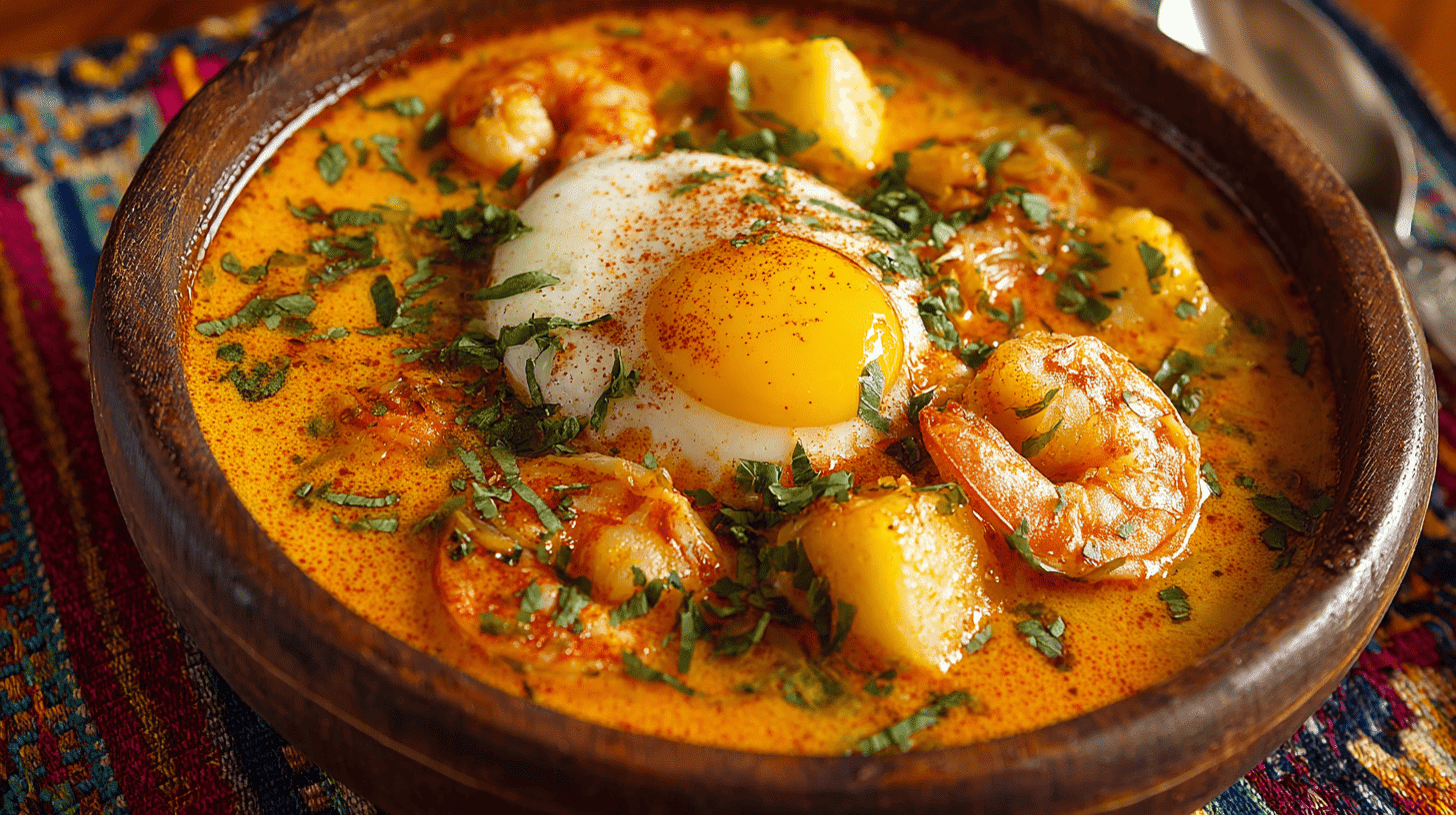 Chupe De Camarones Shrimp Chowder With Potatoes Rice Corn