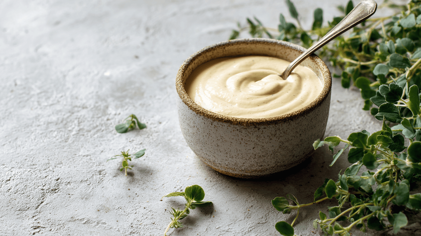 Dairy Free Vegan Spicy Ranch In Bowl With Spoon