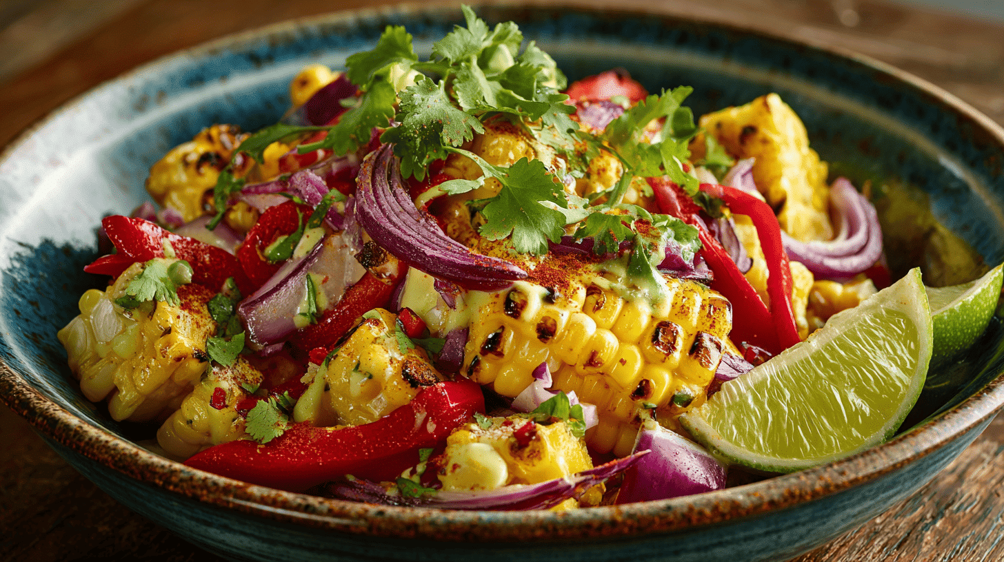 Grilled Corn Salad With Lime And Aji Amarillo Dressing