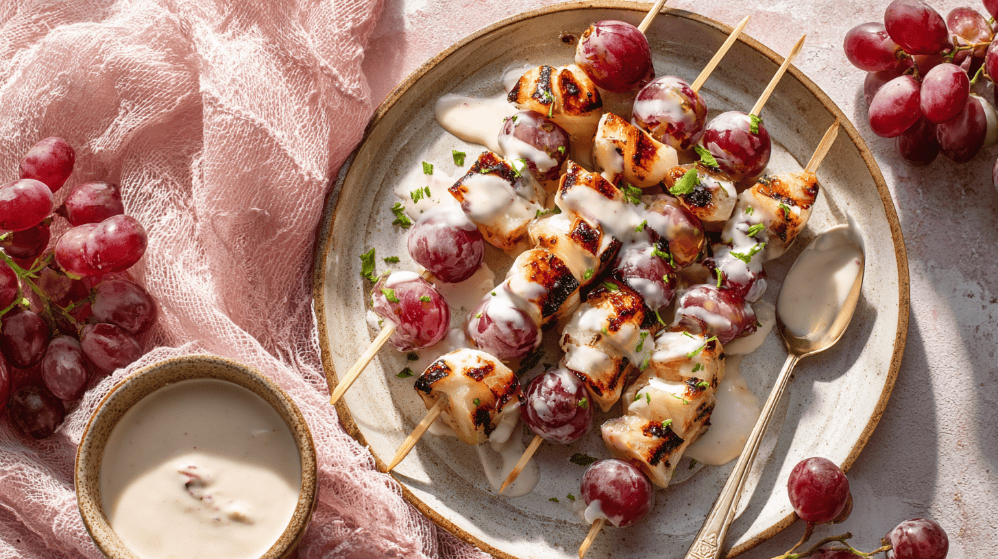 Grilled Grapes With Vegan Coconut Yogurt Drizzle