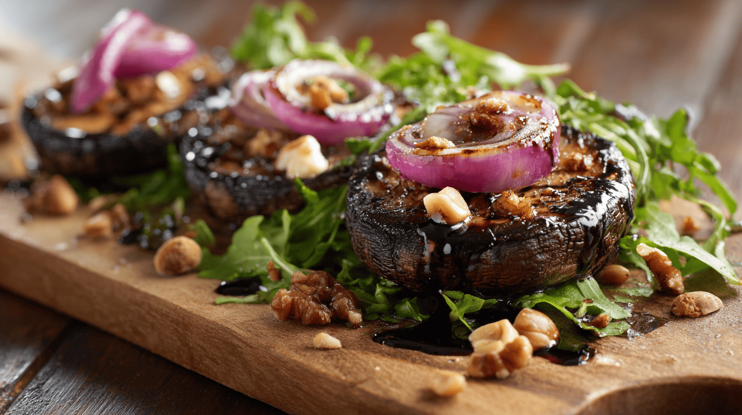 Grilled Portobello And Red Onion Balsamic Salad