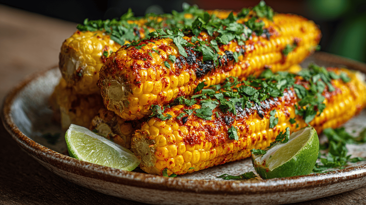 Harissa Grilled Corn On The Cob With Parsley And Lime