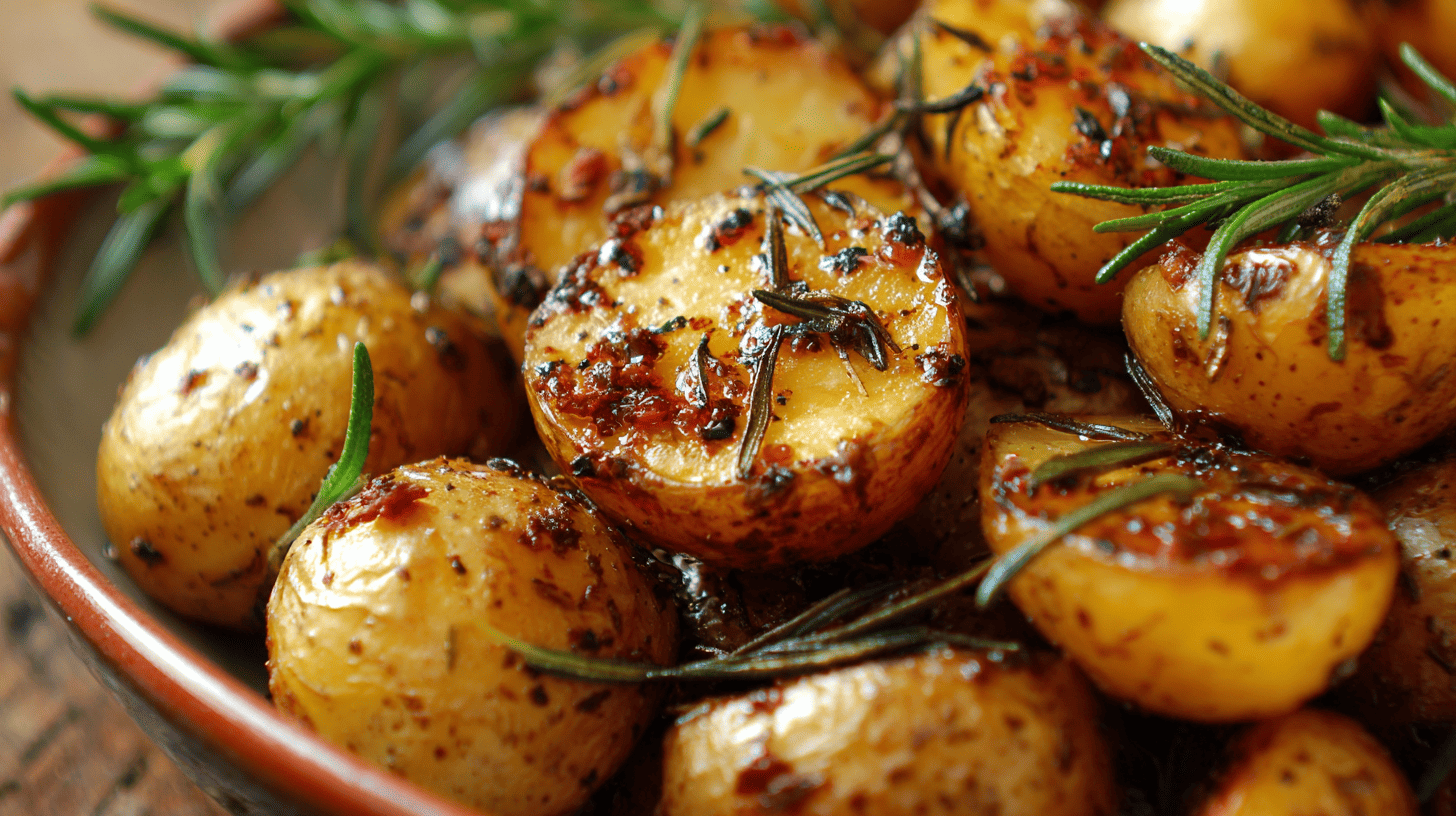Rosemary Garlic Baby Potatoes Foil Grilled
