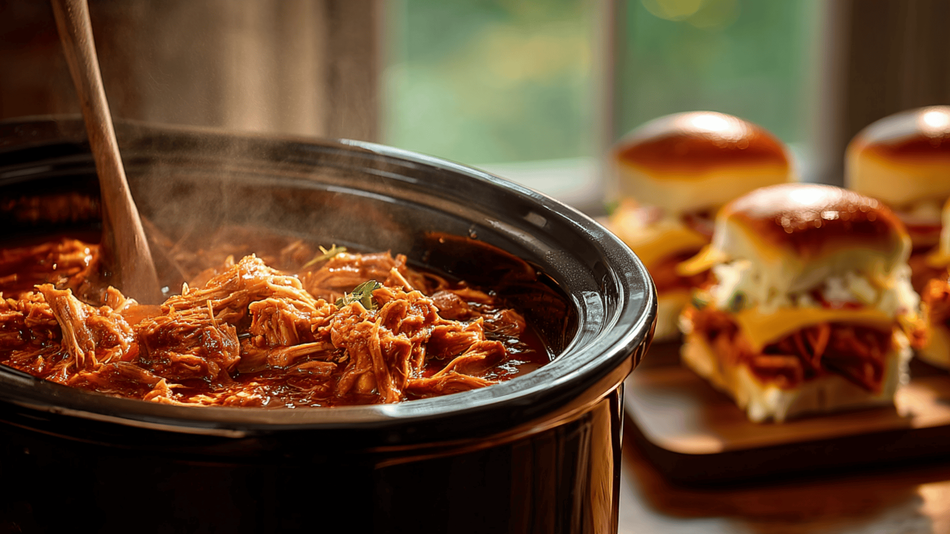 Slow Cooker BBQ Sliders