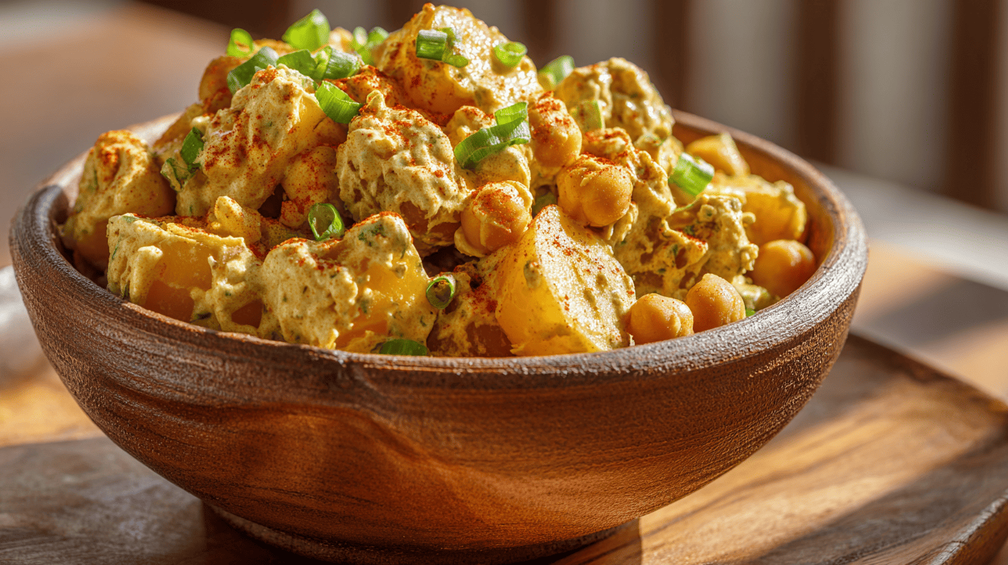 Smoky Chickpea And Potato Salad With Green Onions