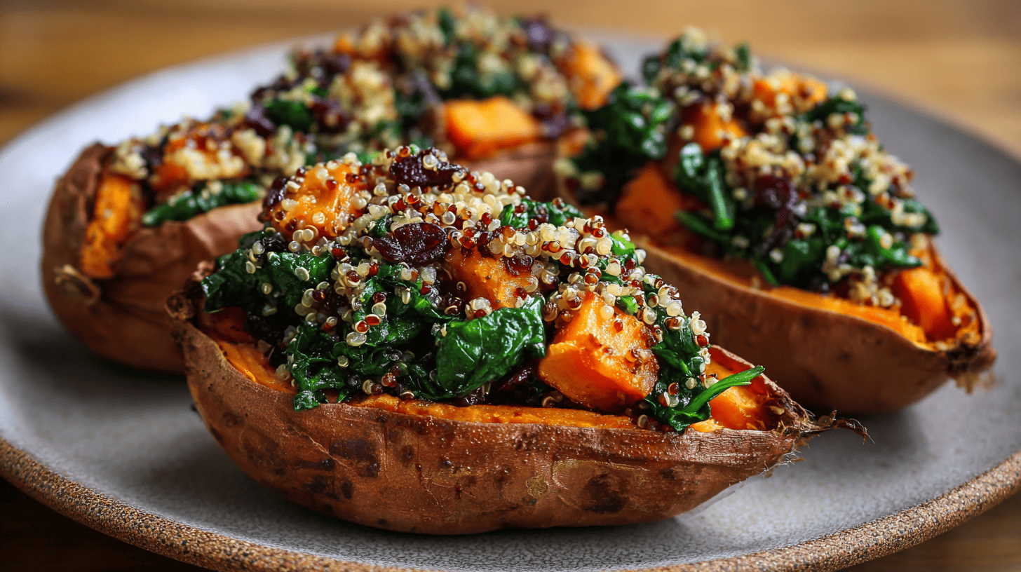 Stuffed Sweet Potatoes With Quinoa And Greens