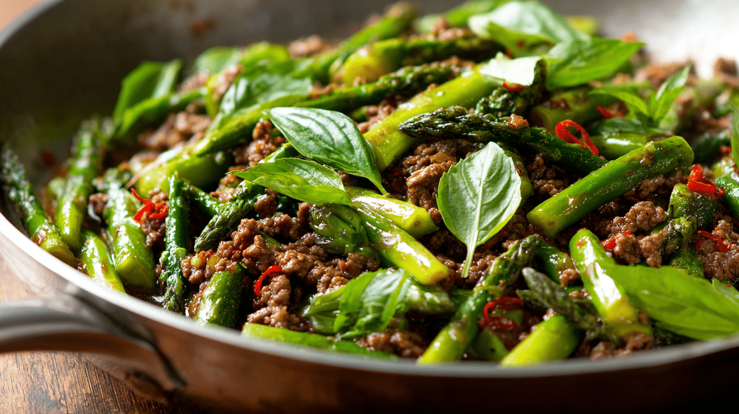 beef basil asparagus