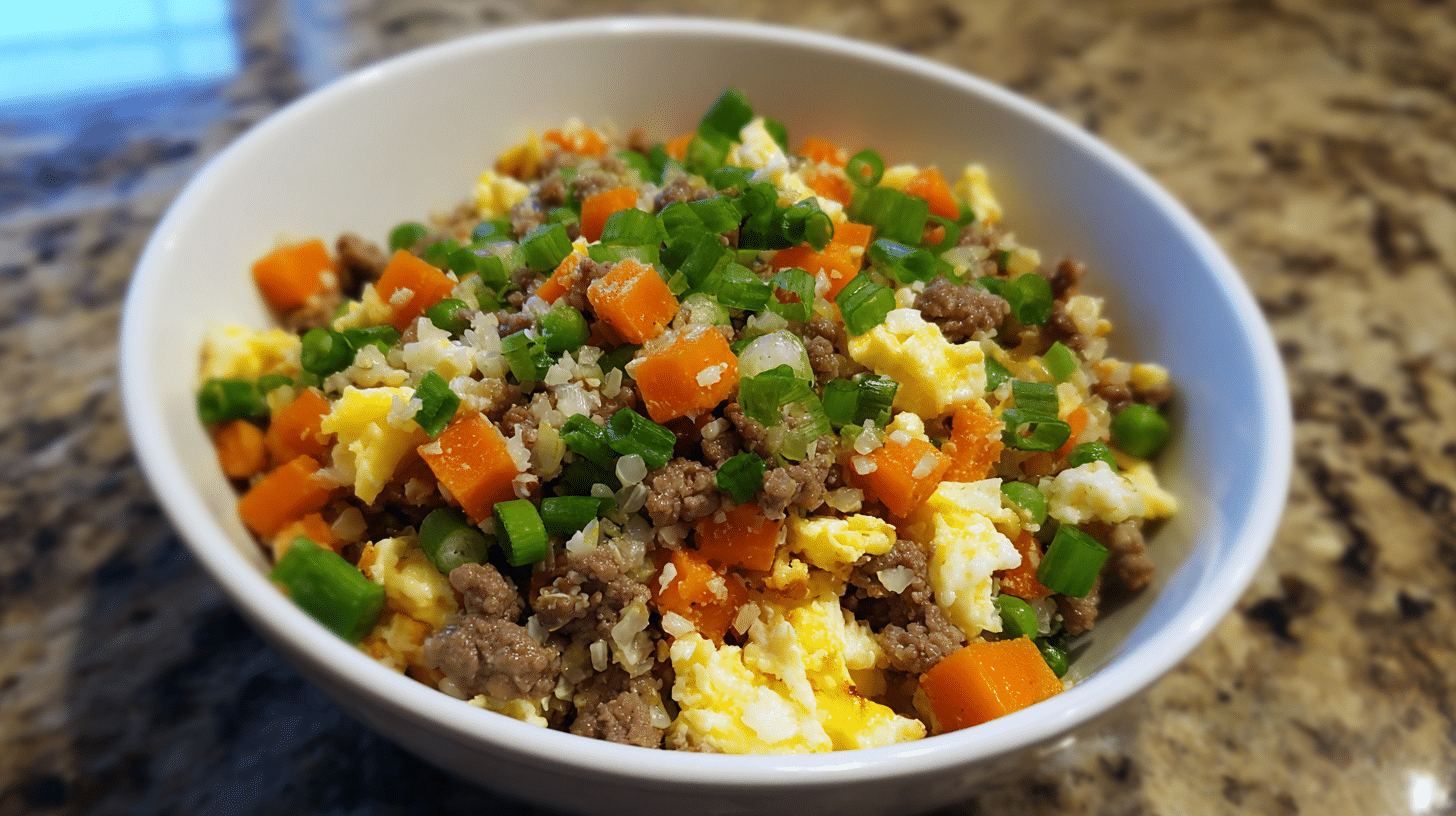 cauli rice beef bowl