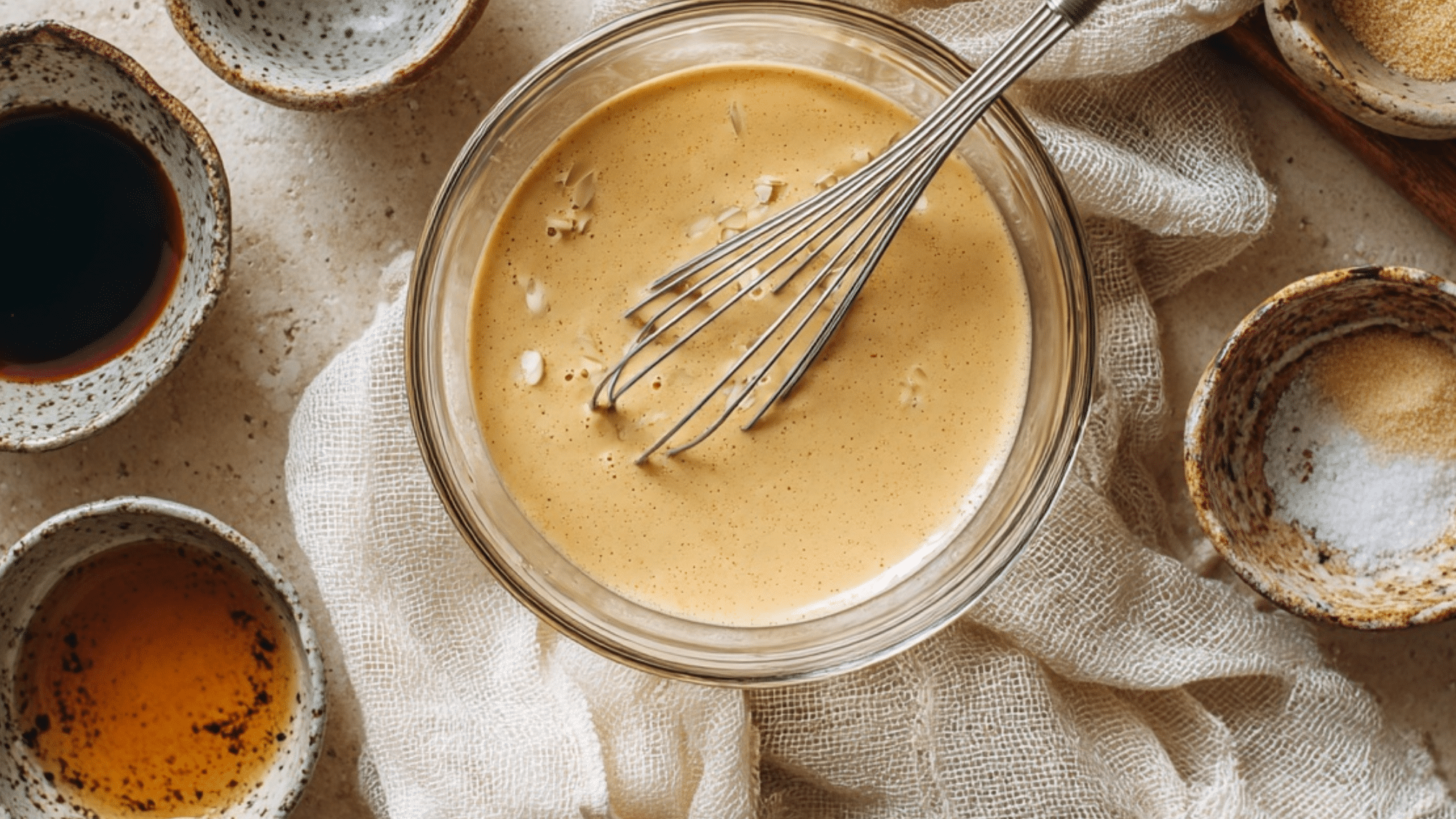 garlic in miso vinaigrette