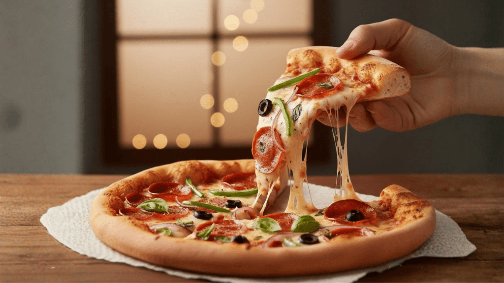 how many calories is one slice of pizza