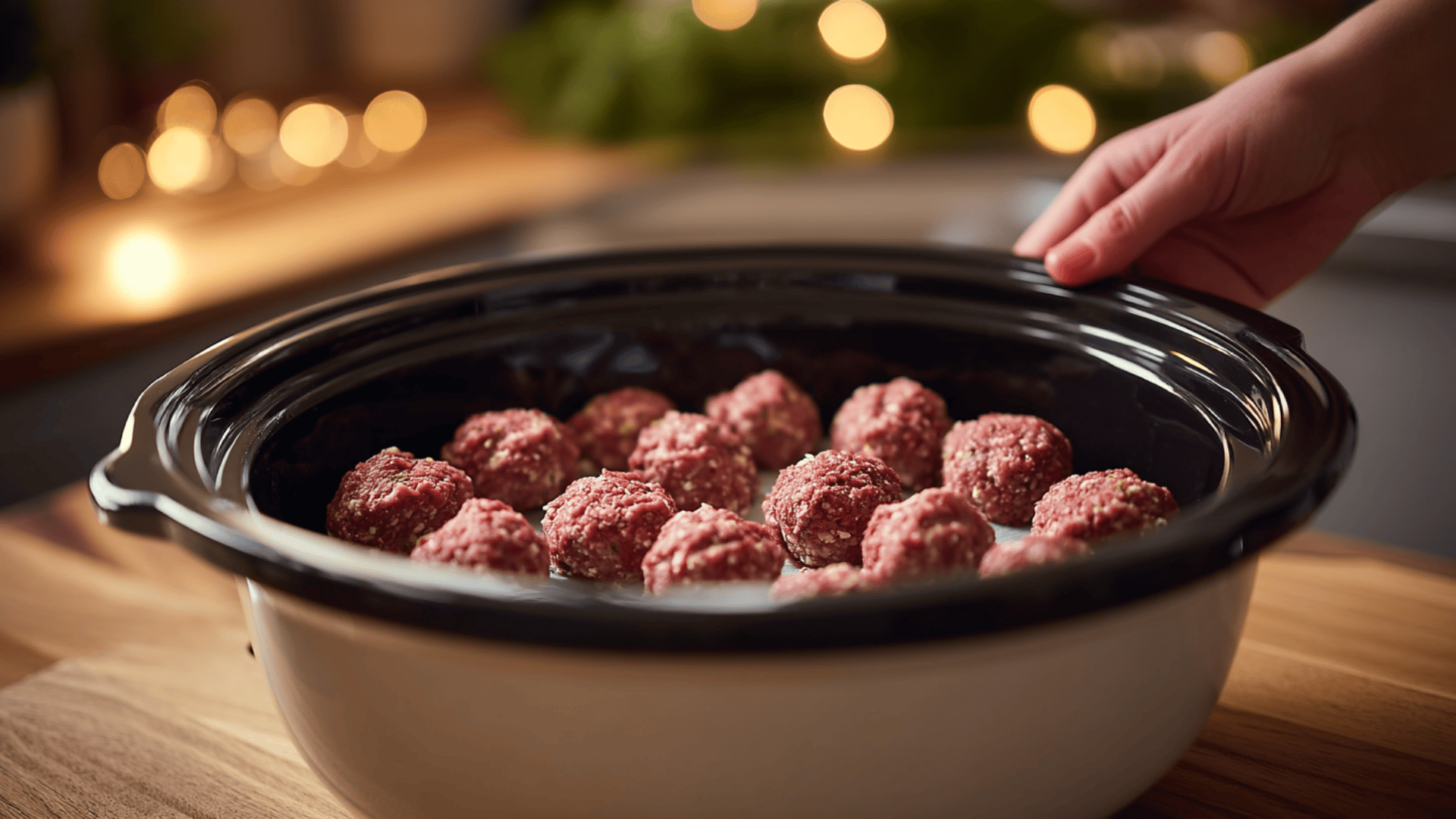 layer the meatballs in the crockpot