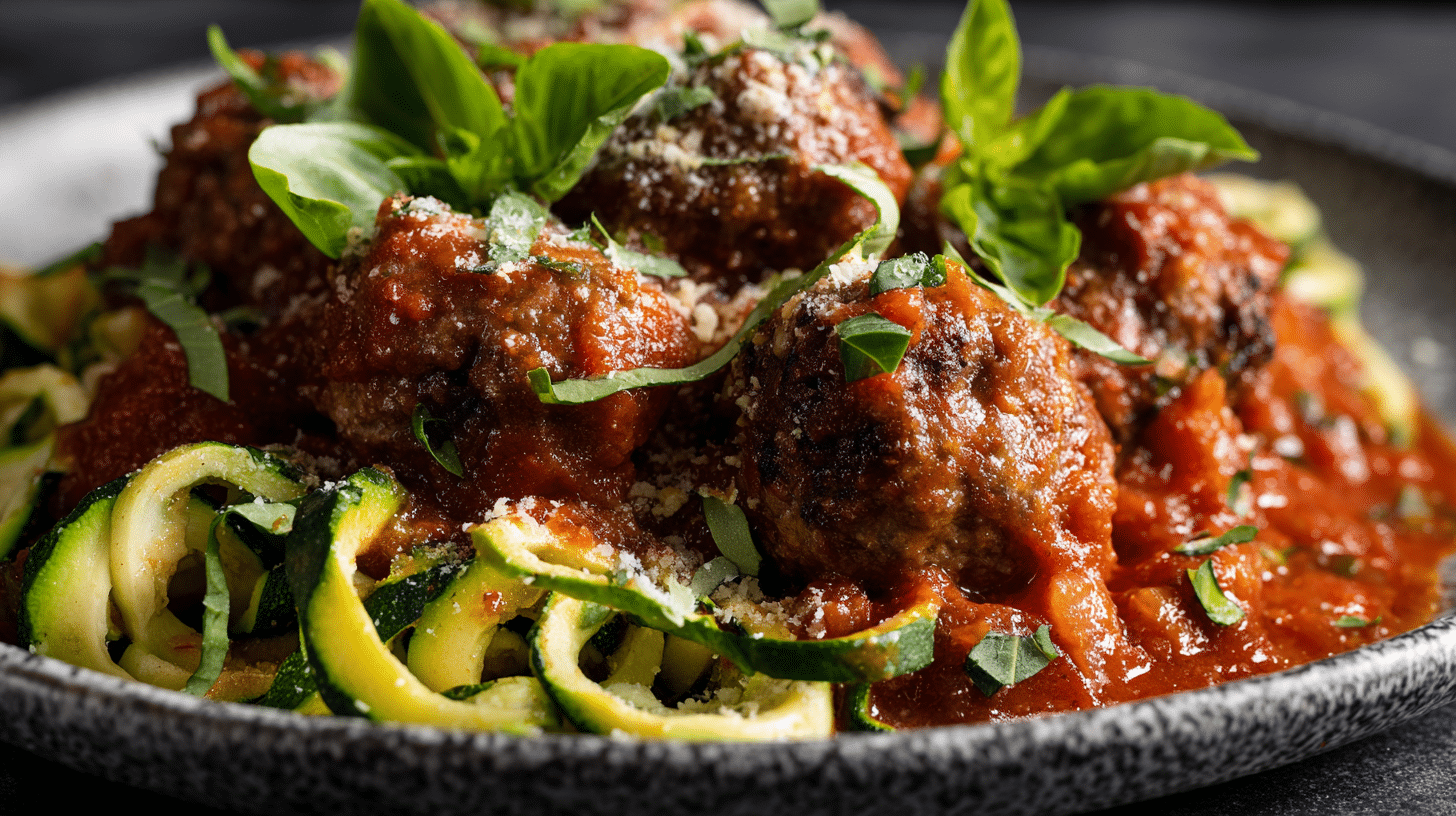 meatballs and zuchini noodles