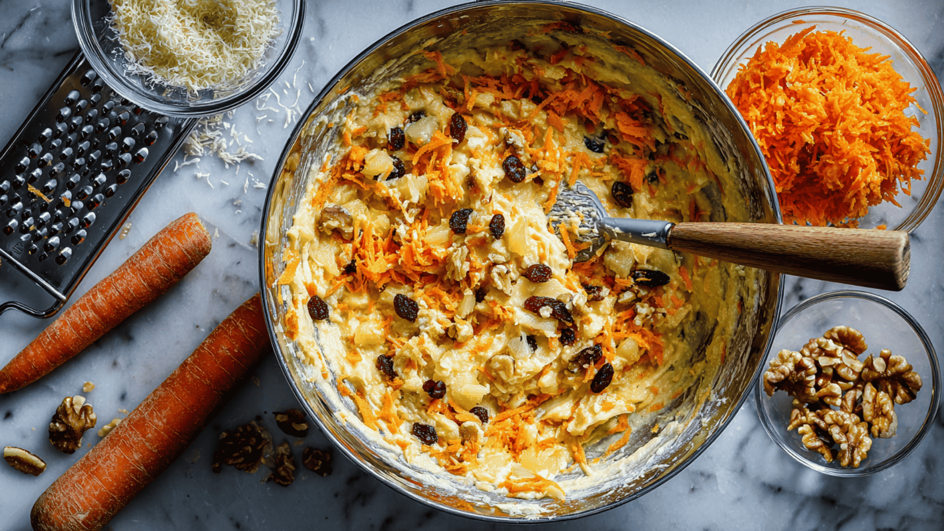 mix carrots and raisins