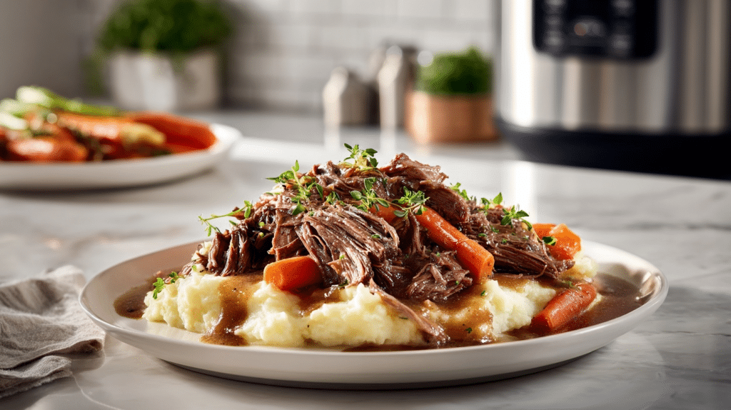 pot roast with mased potatoes