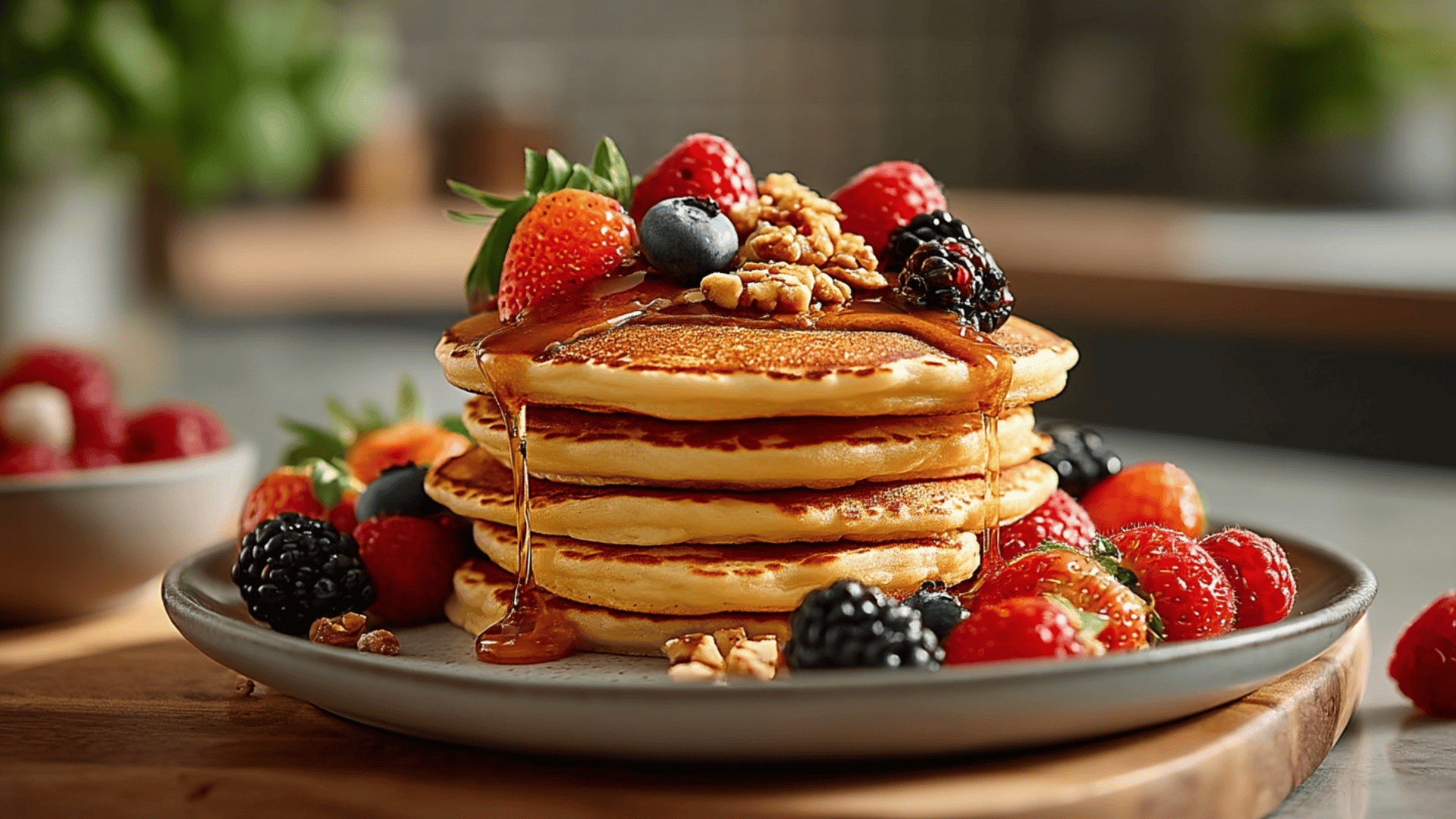 serve and enjoy the pancakes