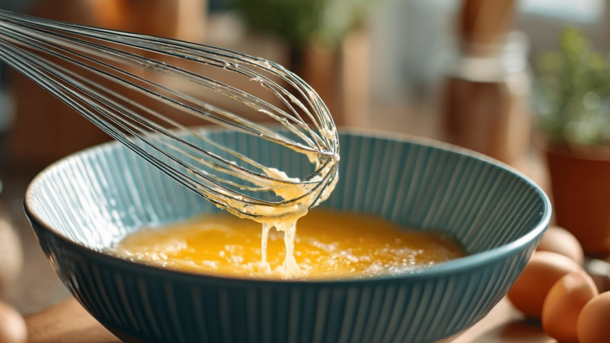 whisking eggs