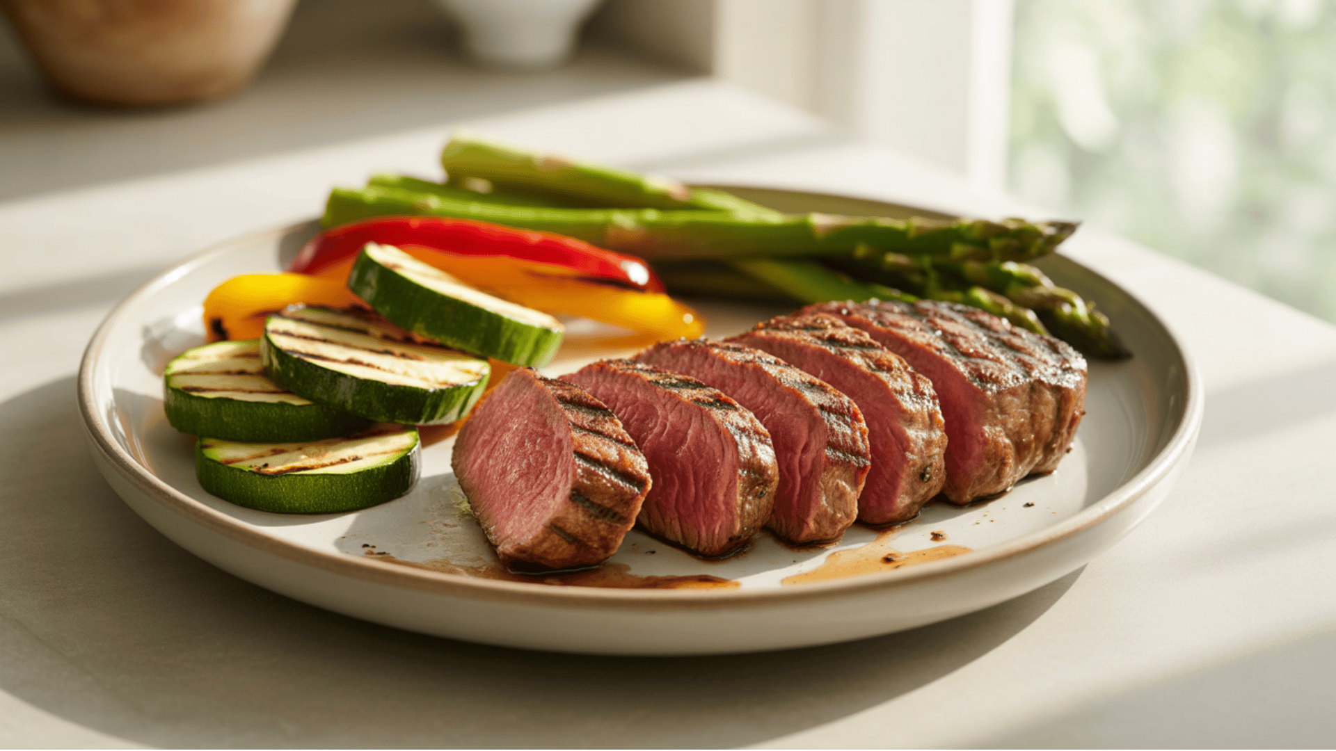 Sirloin steak veggies