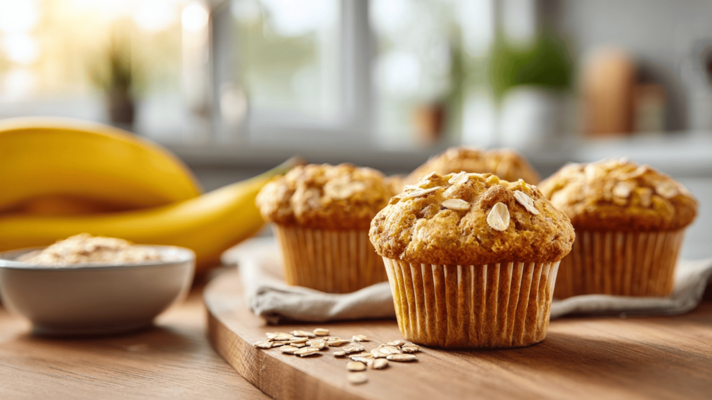 high protein banana muffins