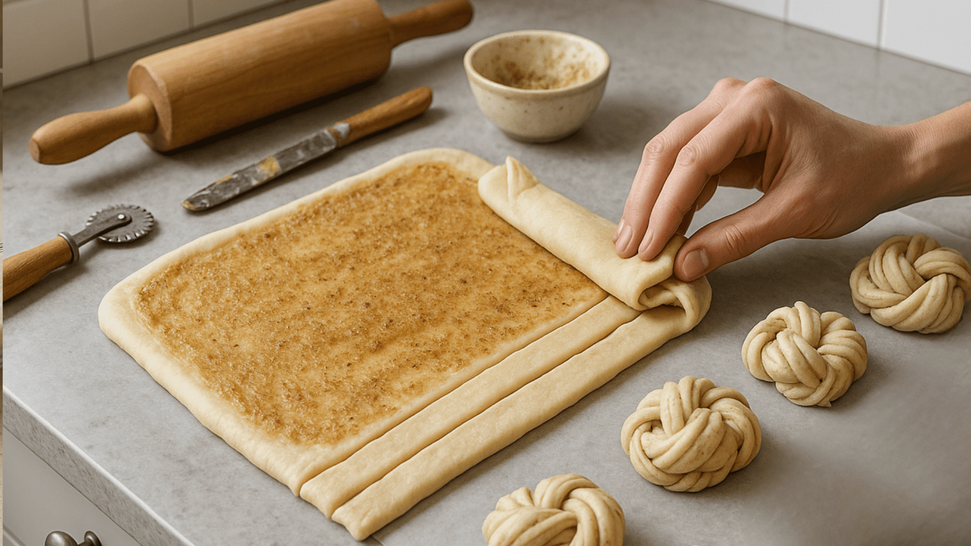 step 3 shaping the buns