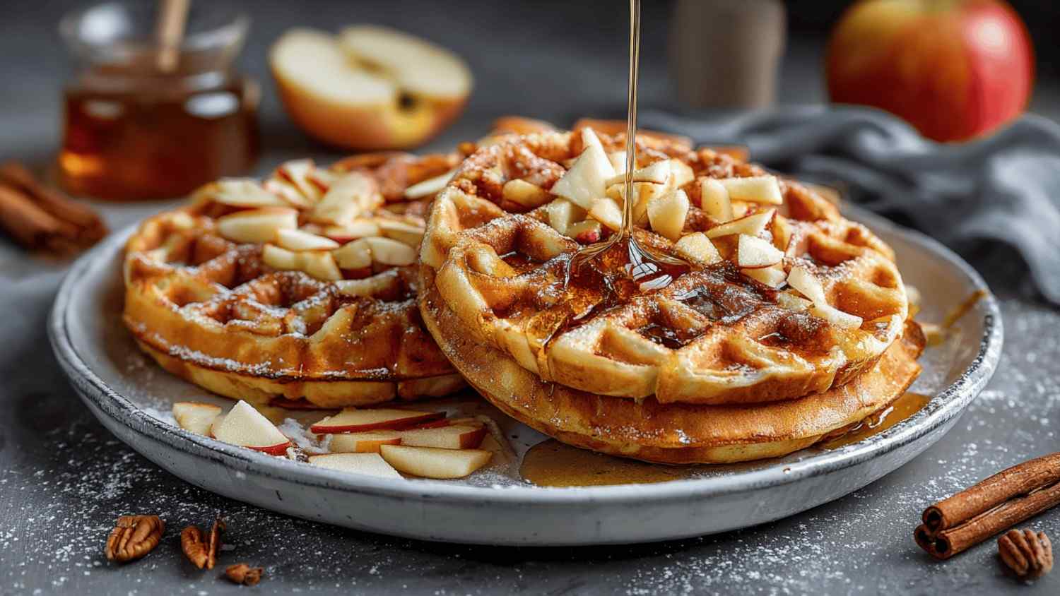 Apple Cinnamon Paleo Waffles
