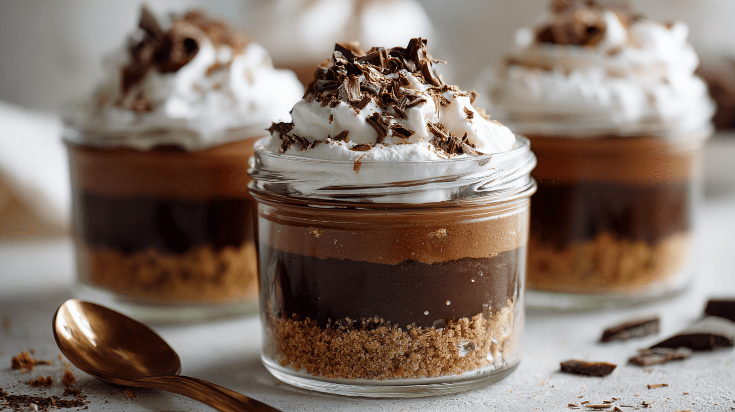 Chocolate Cheesecake Layers In Cups Or Jars