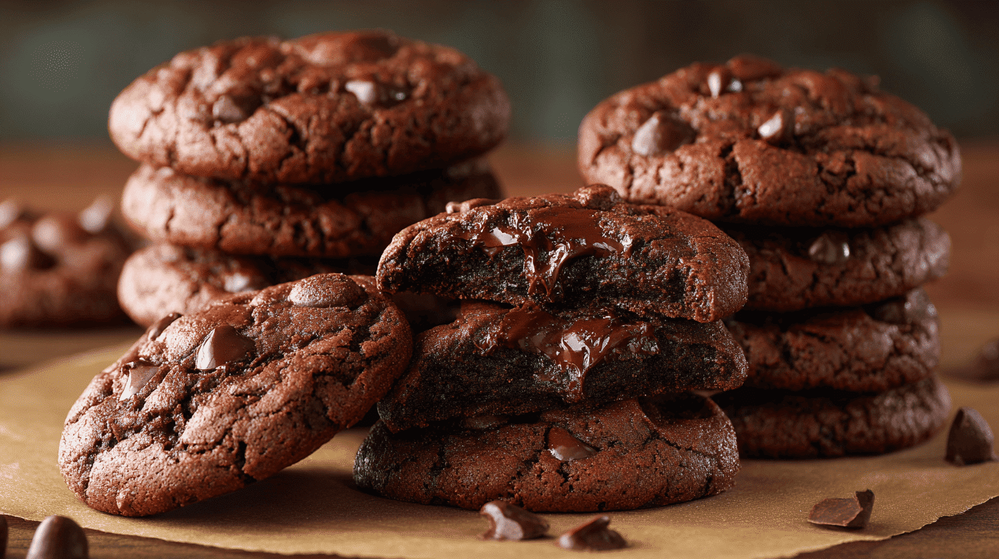 Double Chocolate Eggless Chocolate Chip Cookies