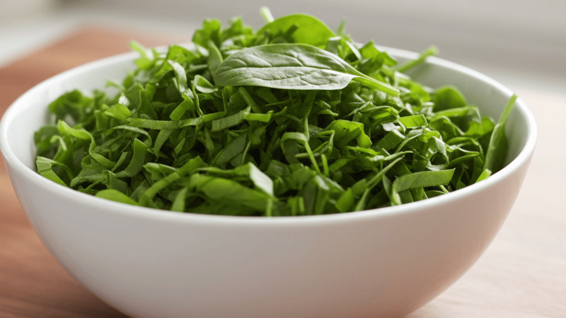 Freshly chopped Spinach