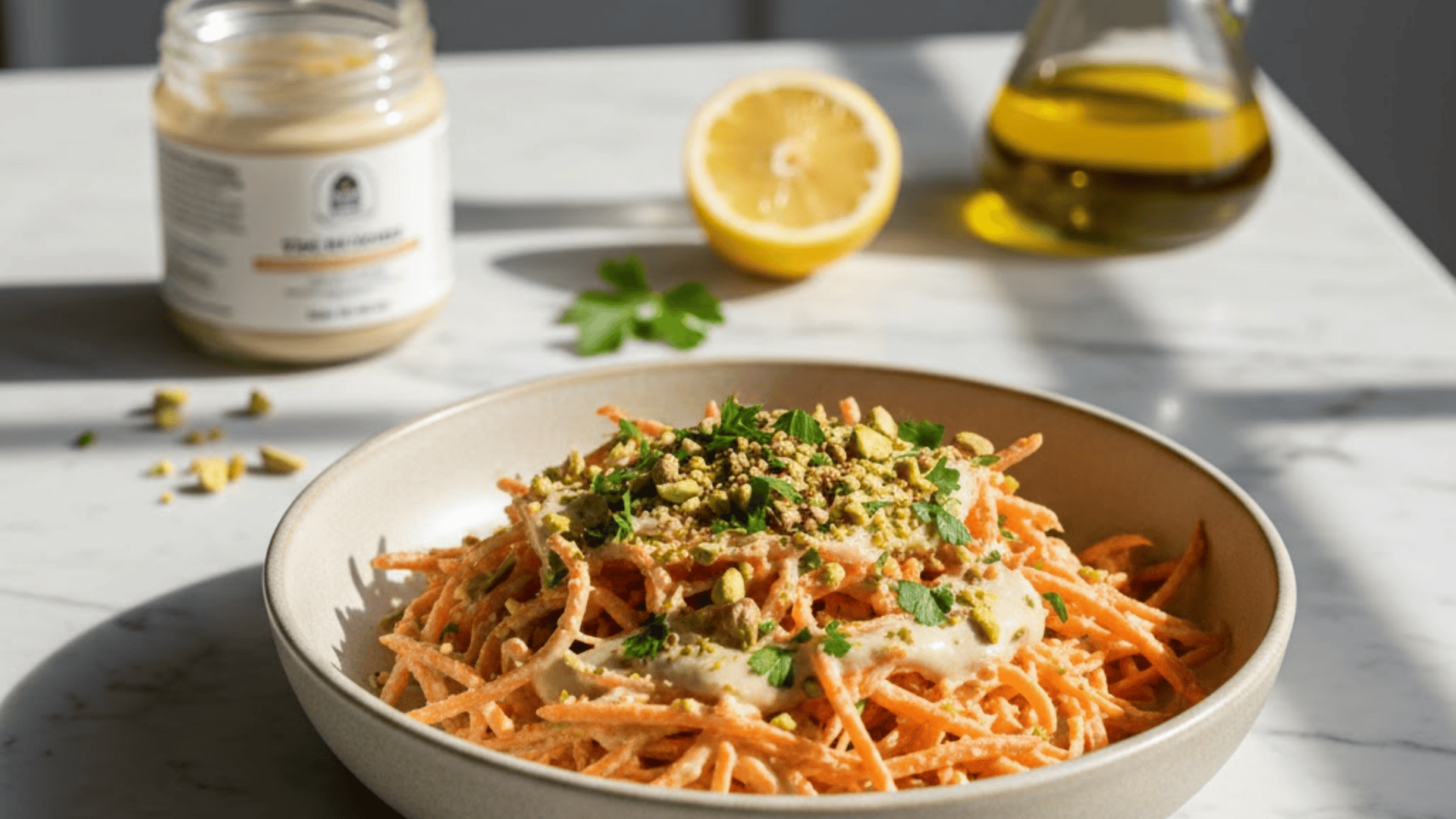 Herby Lemon Tahini Carrot Salad